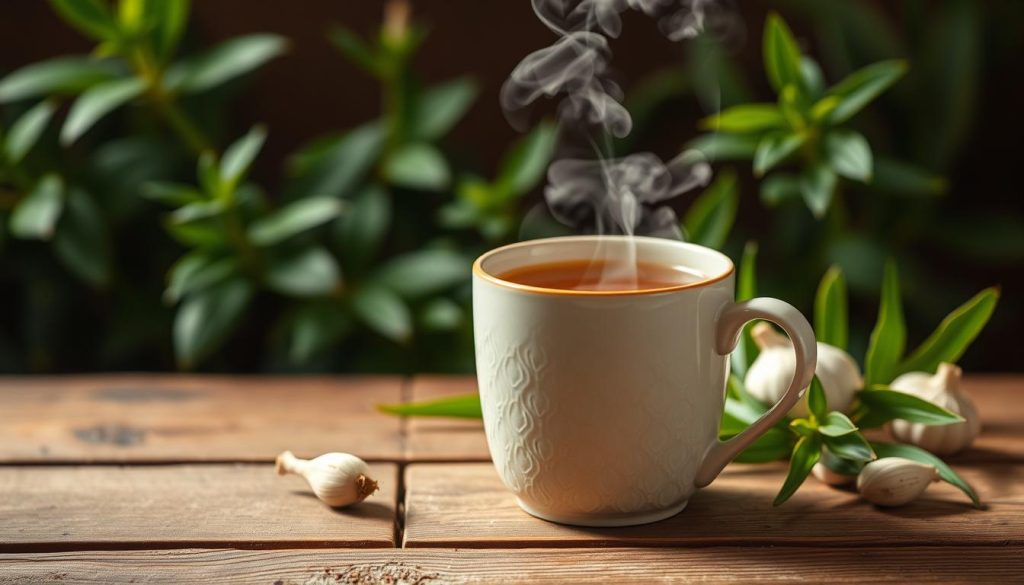 chá de gengibre com alho para imunidade